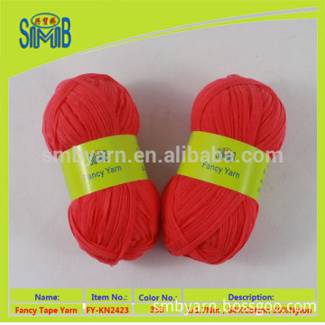 china shanghai SMB oeko tex novelty yarn factory wholesale cotton ribbon yarn for hand knitting